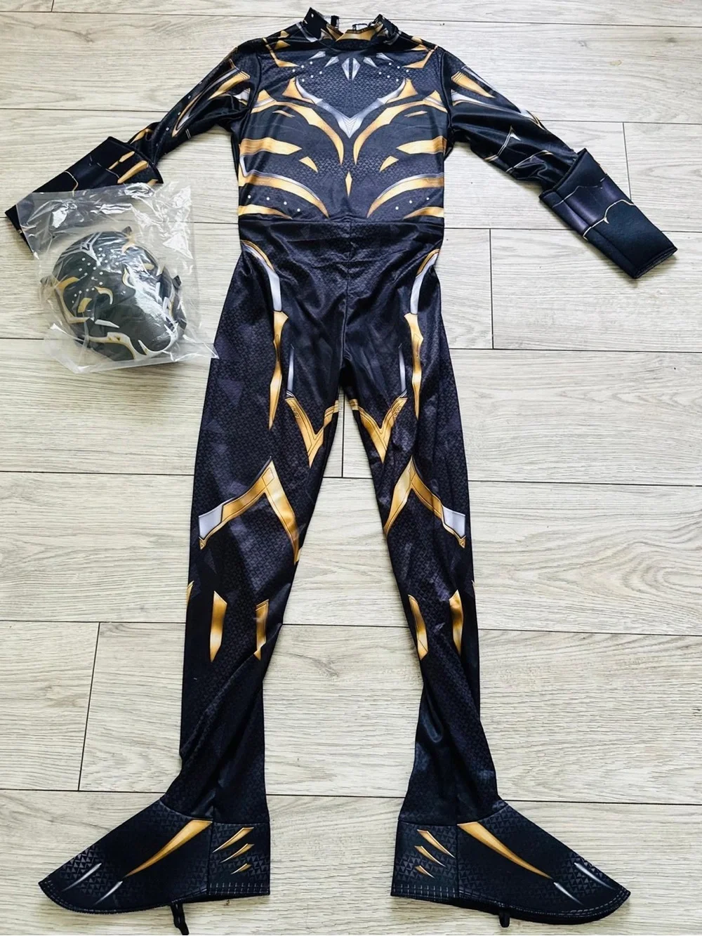 Marvel Black and Gold Kids Superhero Costume with Mask